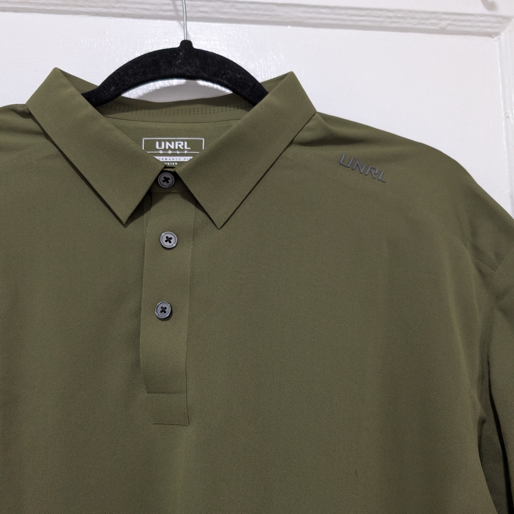 UNRL Men's Classic Olive Polo Shirt